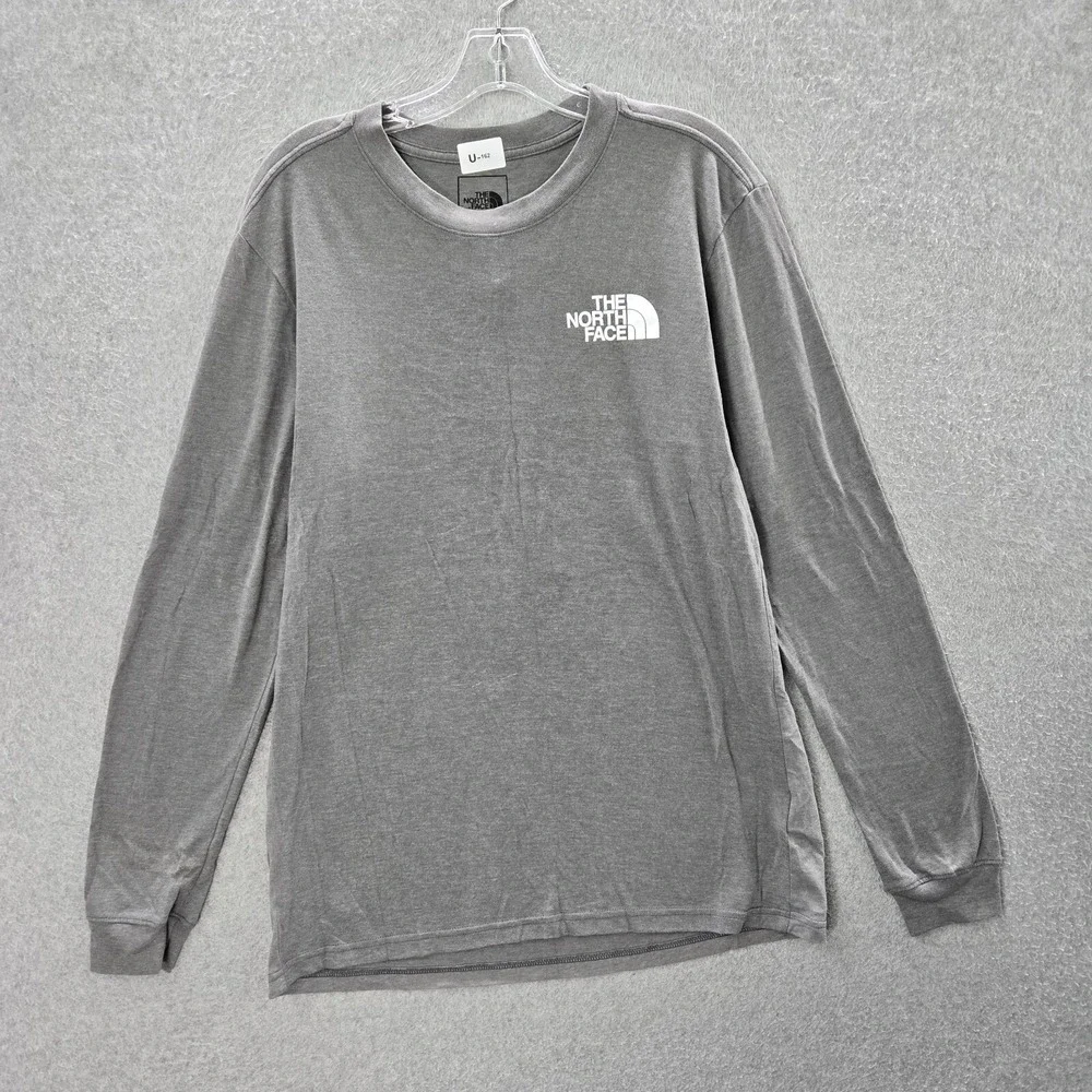 The North Face Men‎ Shirt Small Gray Wandered Tonal Box Logo Long Sleeve
